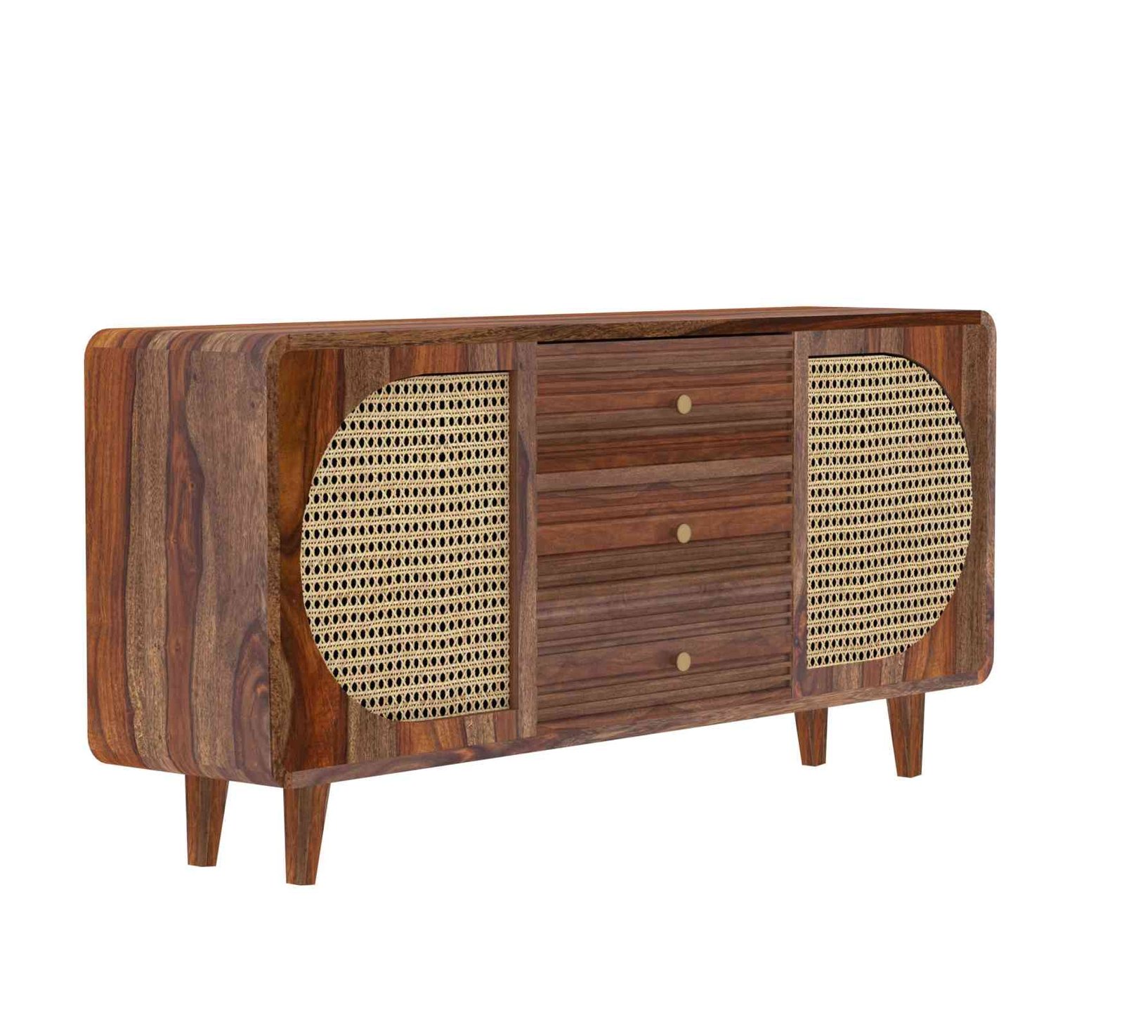 Orbit Cane Sideboard – Contemporary Sheesham Wood - Image 3