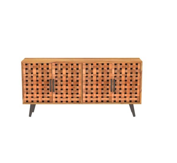 Prism Weave Sideboard – Handcrafted Sheesham Wood