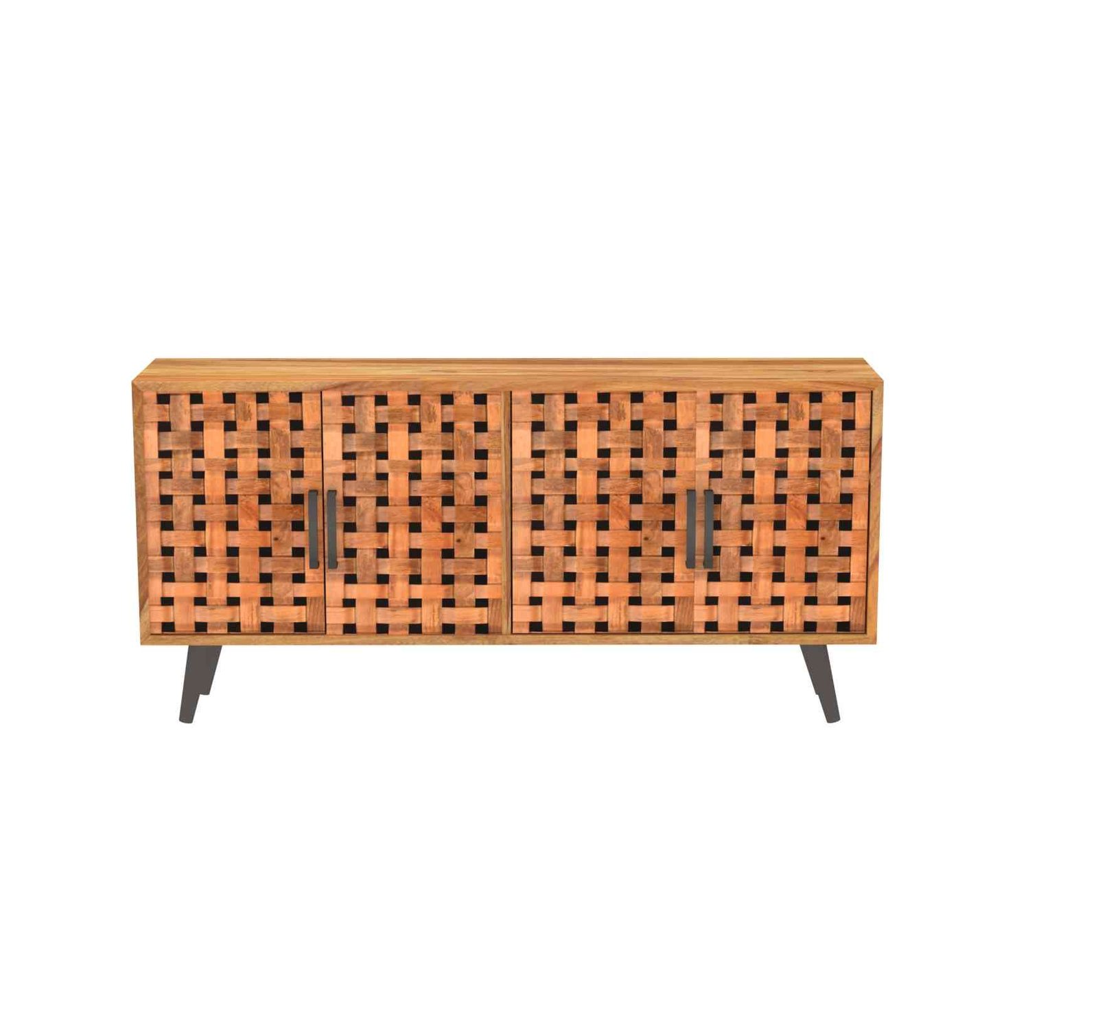 Prism Weave Sideboard – Handcrafted Sheesham Wood