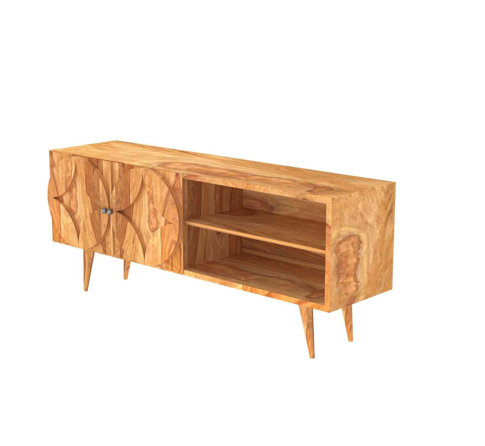 Aarambh TV Unit – Handcrafted Solid Sheesham Wood - Image 2