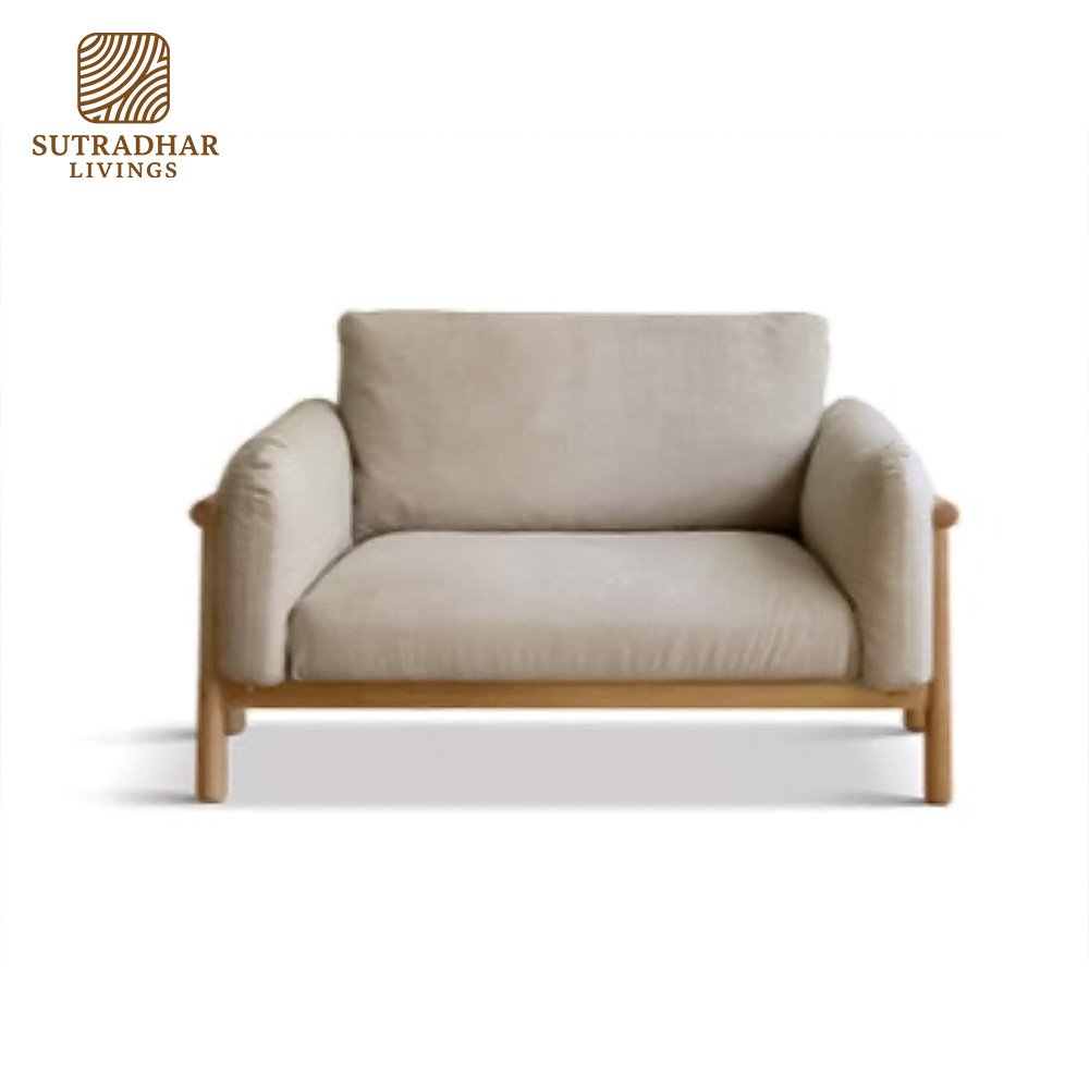 Oslo Minimalist 3-Seater Sofa – Mango Wood - Image 4