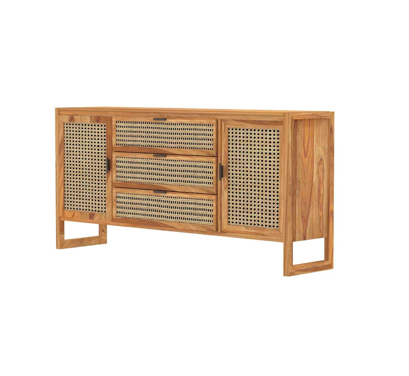 Aranya Cane Sideboard – Solid Sheesham Wood - Image 2