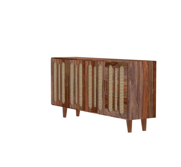 Oslo Cane Sideboard – Modern Sheesham Wood - Image 3