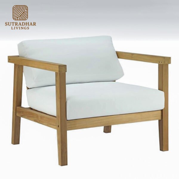 Aspen Open-Frame Lounge Chair – Mango Wood - Image 3