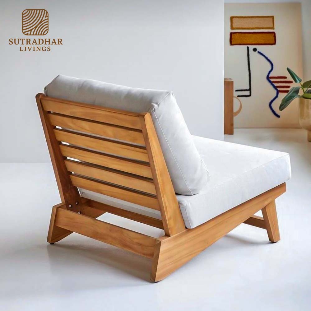 Sierra Slatted Lounge Chair – Mango Wood - Image 2