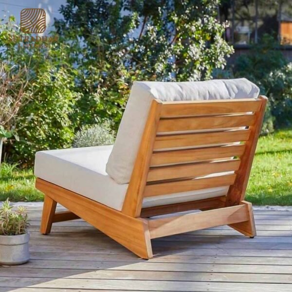 Sierra Slatted Lounge Chair – Mango Wood - Image 3