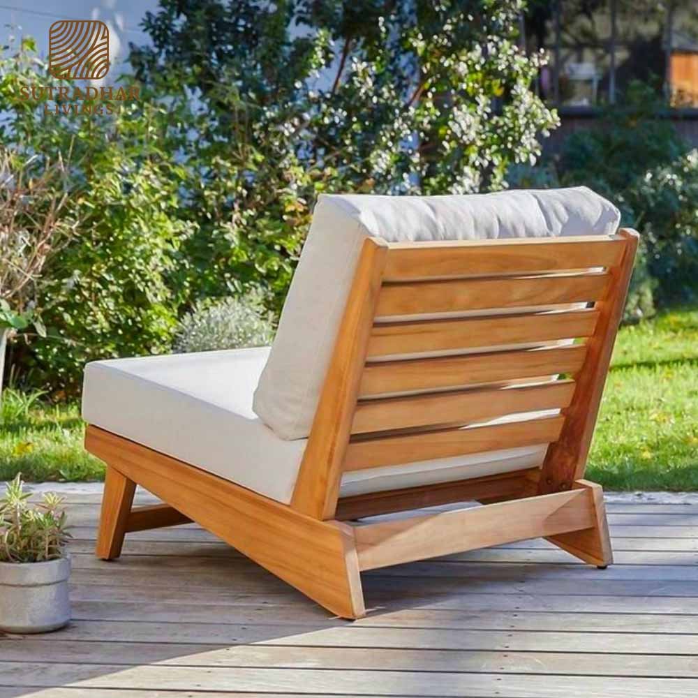 Sierra Slatted Lounge Chair – Mango Wood - Image 3