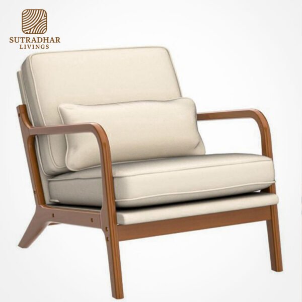 Wooden Comfort Arm Chair – Mango Wood - Image 4