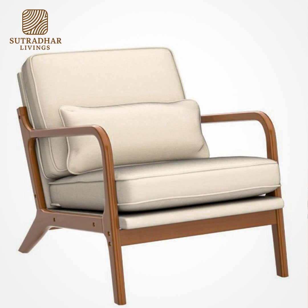 Wooden Comfort Arm Chair – Mango Wood - Image 4