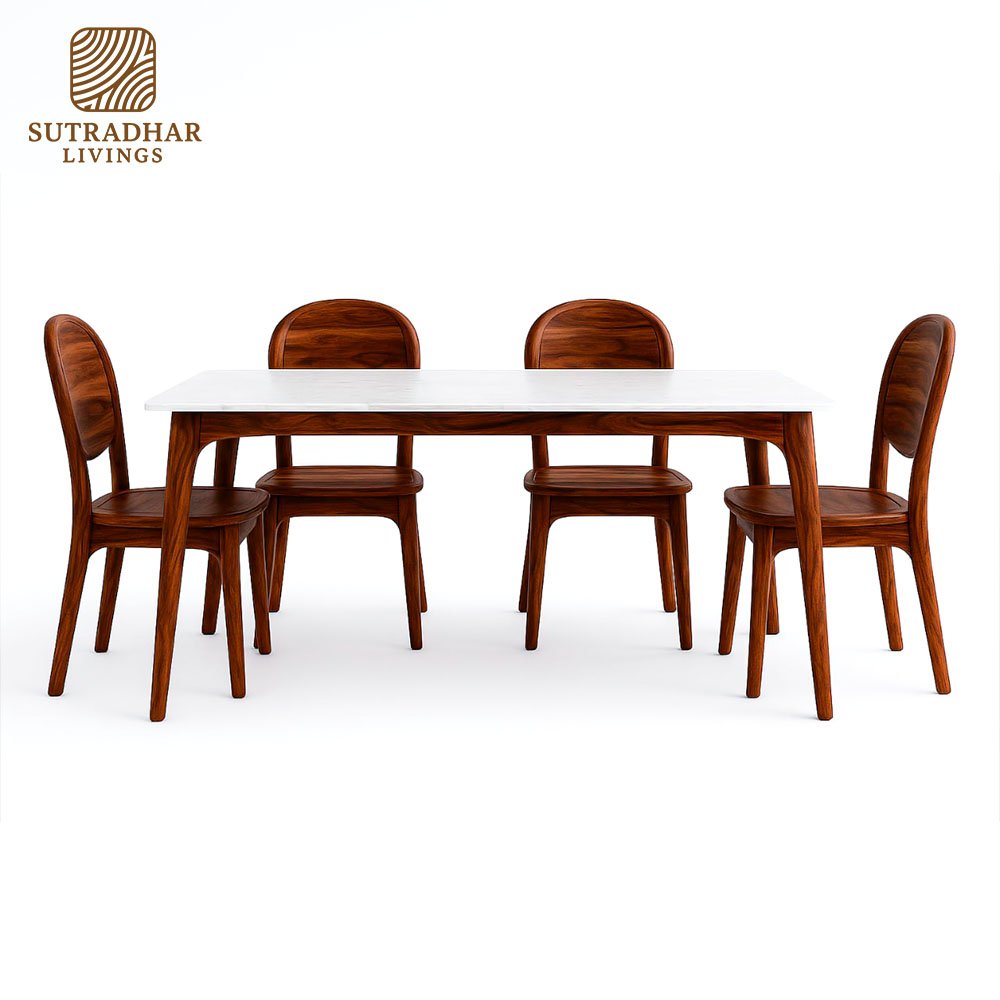 SutradharLivings Marble Top 6-Seater Dining Set - Image 2