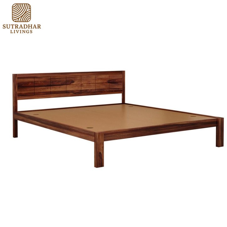 UrbanNest Solid Wood Bed – Sheesham Wood - Image 3
