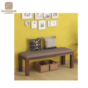 UrbanNest Wooden Bench – Solid Sheesham Wood