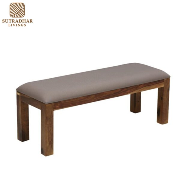 UrbanNest Wooden Bench – Solid Sheesham Wood - Image 2