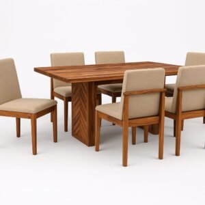 Chevron Sheesham Wood Dining Set