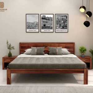 UrbanNest Solid Wood Bed – Sheesham Wood
