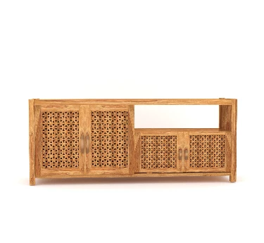 Aranya Sheesham Jali TV Unit – Solid Sheesham Wood with Jali Design - Image 2