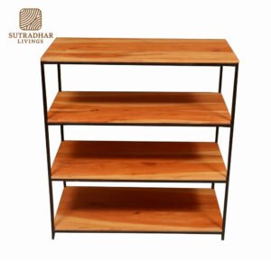Ironwood Rack – Industrial Style Storage Shelf with Solid Wood & Metal Frame