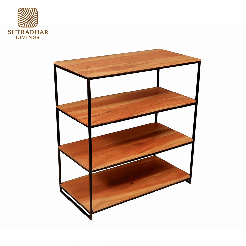 Ironwood Rack – Industrial Style Storage Shelf with Solid Wood & Metal Frame - Image 3