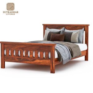 Sutradhar Single Bed in Solid Sheesham Wood – Handcrafted Design