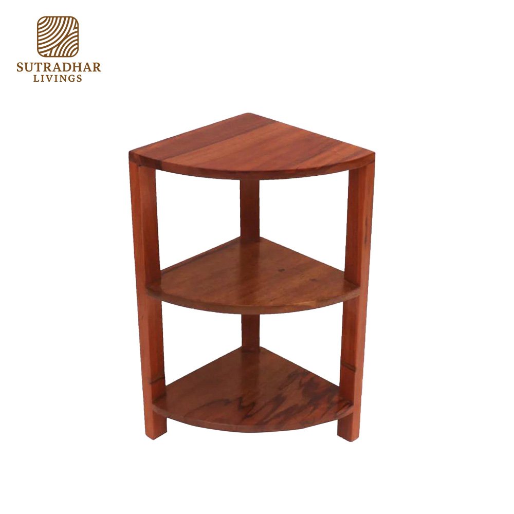 SpaceSaver Corner Rack – Solid Wood & Metal Corner Shelf for Smart Storage