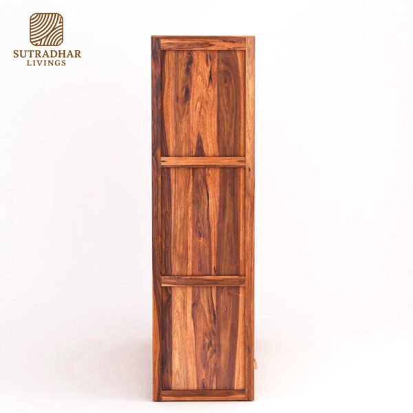 Heritage Solid Wood 3-Door Wardrobe with Antique Finish - Image 2