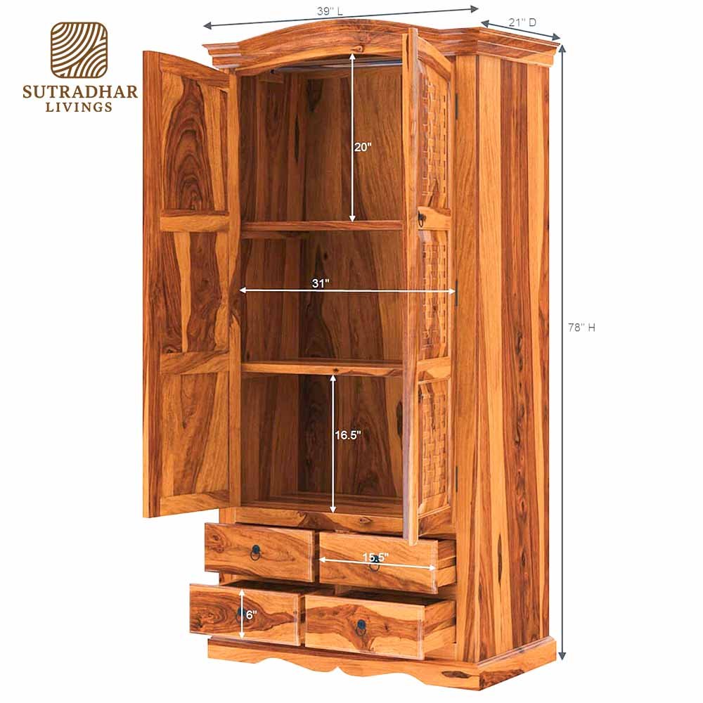 Natural Nest Wooden Wardrobe – Eco-Friendly & Handcrafted Storage Solution - Image 5