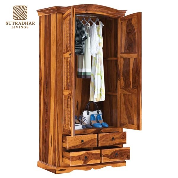 Natural Nest Wooden Wardrobe – Eco-Friendly & Handcrafted Storage Solution - Image 4