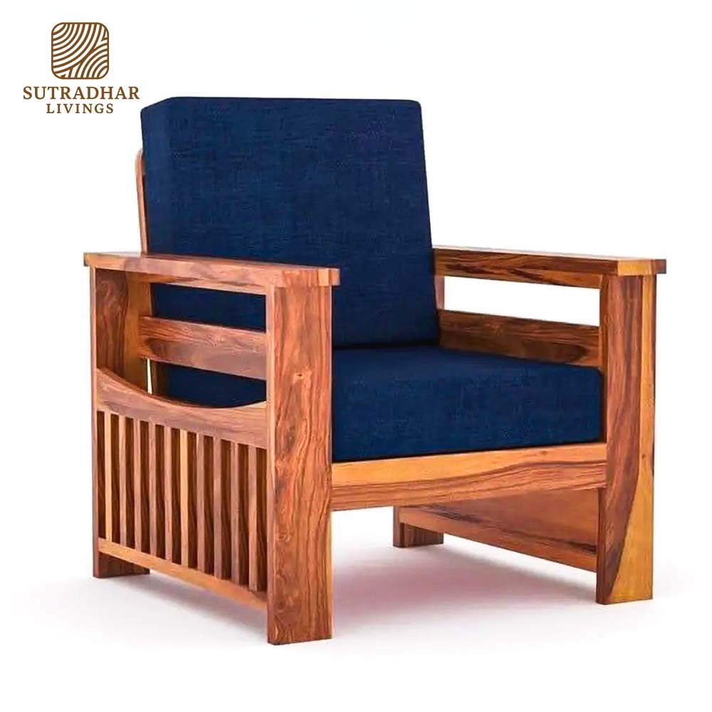 Sutradhar 5 Seater Classic Sofa Set for Living Room – Sheesham Wood Frame - Image 5