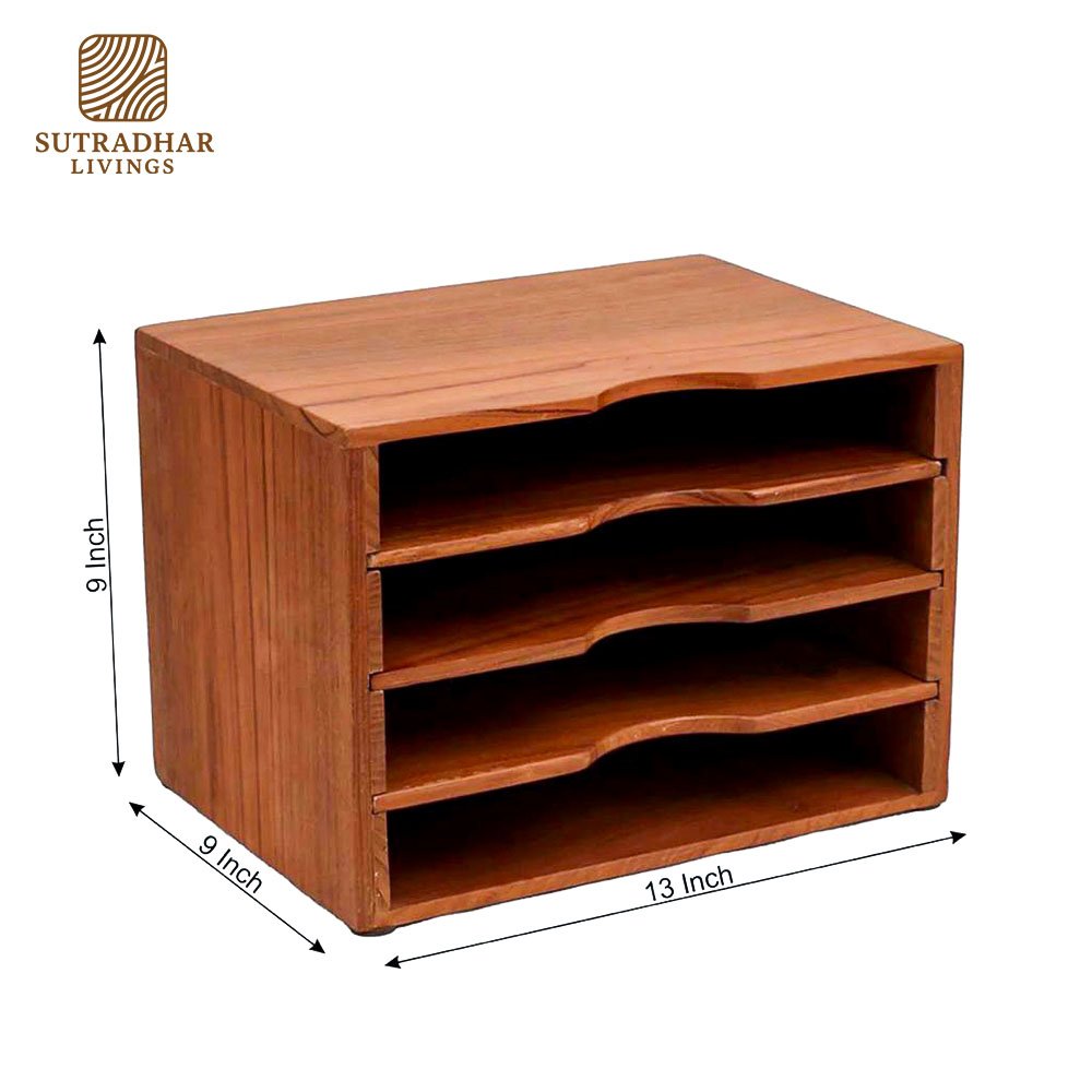 Heritage Wooden File Holder – Elegant Organizer for Desk & Office - Image 2