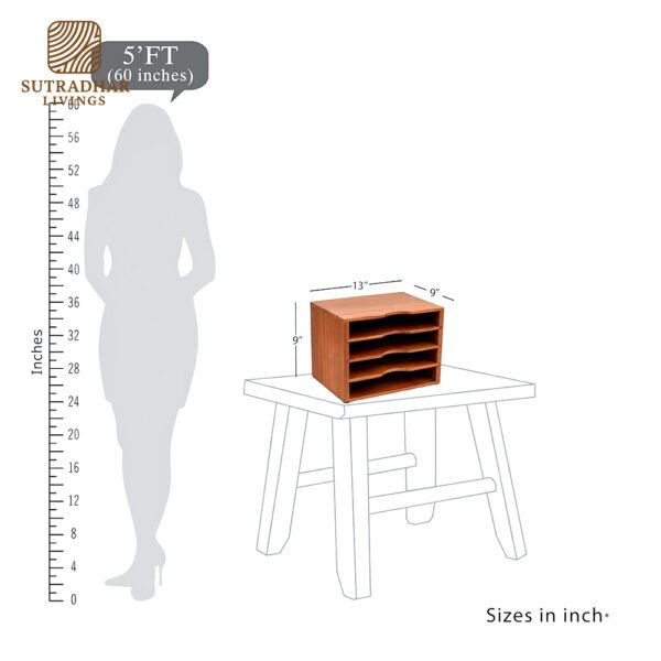 Heritage Wooden File Holder – Elegant Organizer for Desk & Office - Image 3
