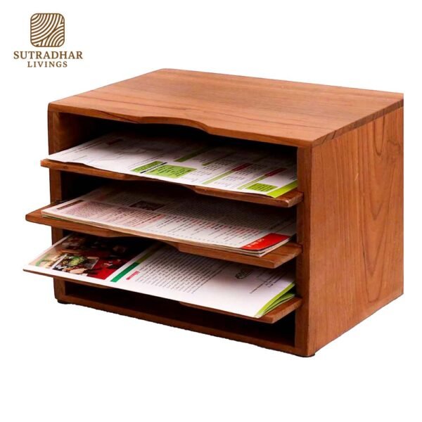 Heritage Wooden File Holder – Elegant Organizer for Desk & Office - Image 4