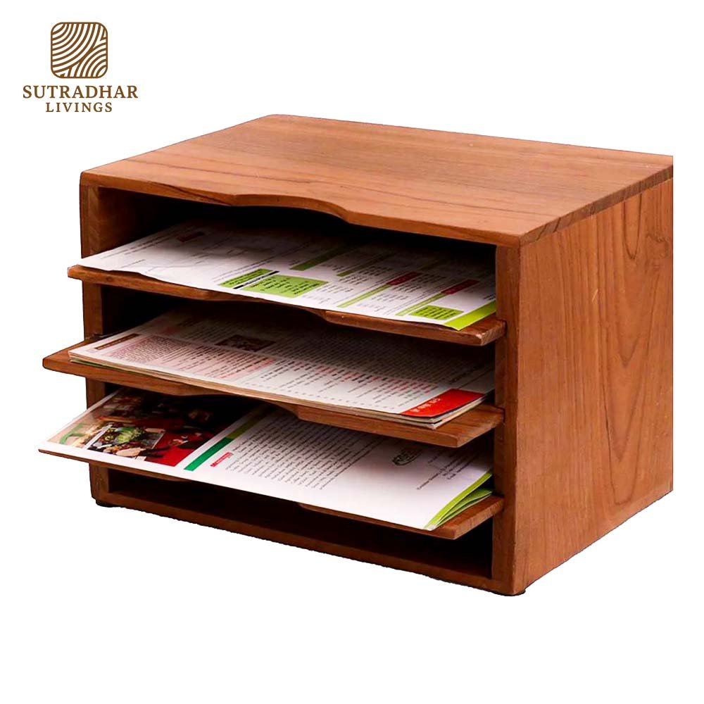 Heritage Wooden File Holder – Elegant Organizer for Desk & Office - Image 4