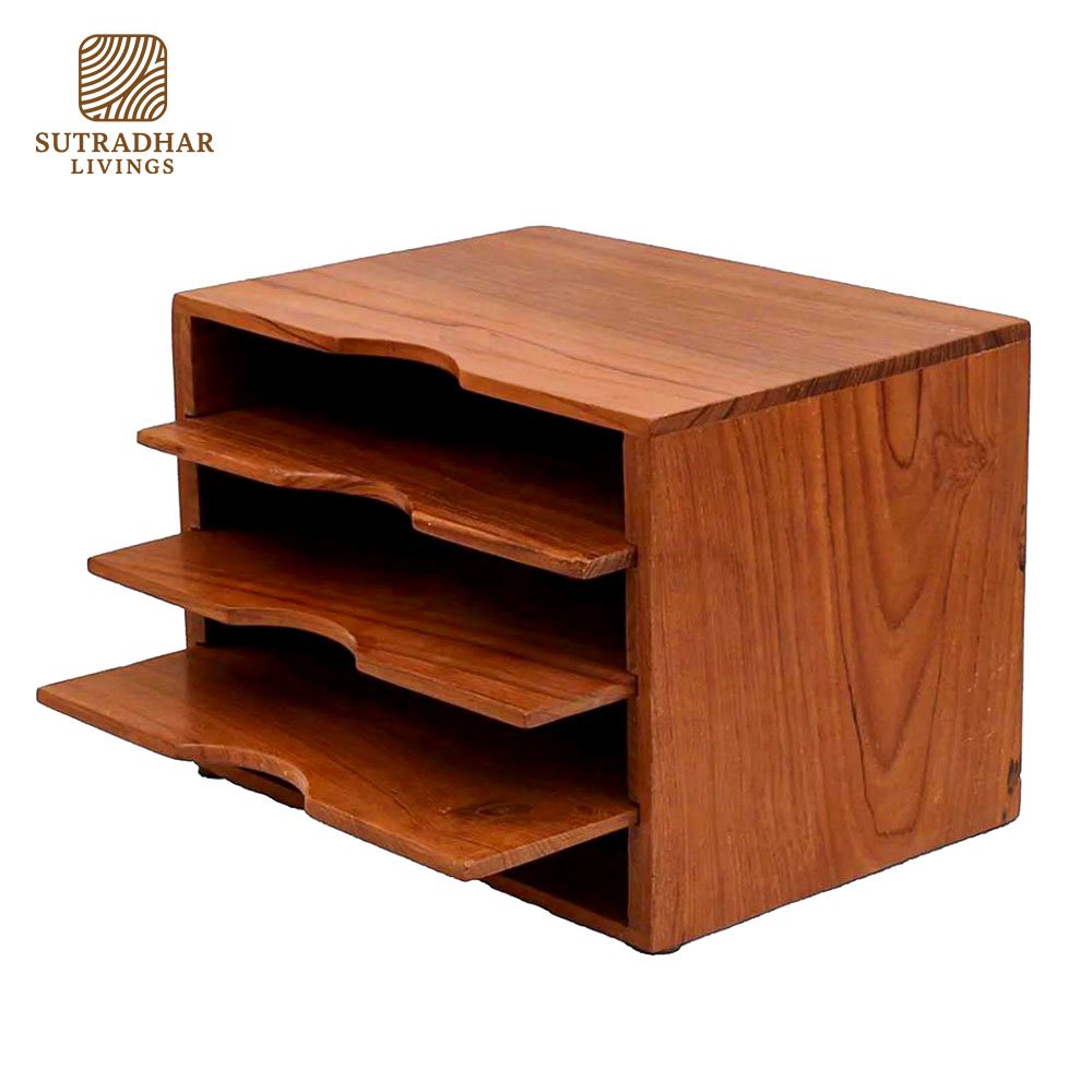 Heritage Wooden File Holder – Elegant Organizer for Desk & Office - Image 5