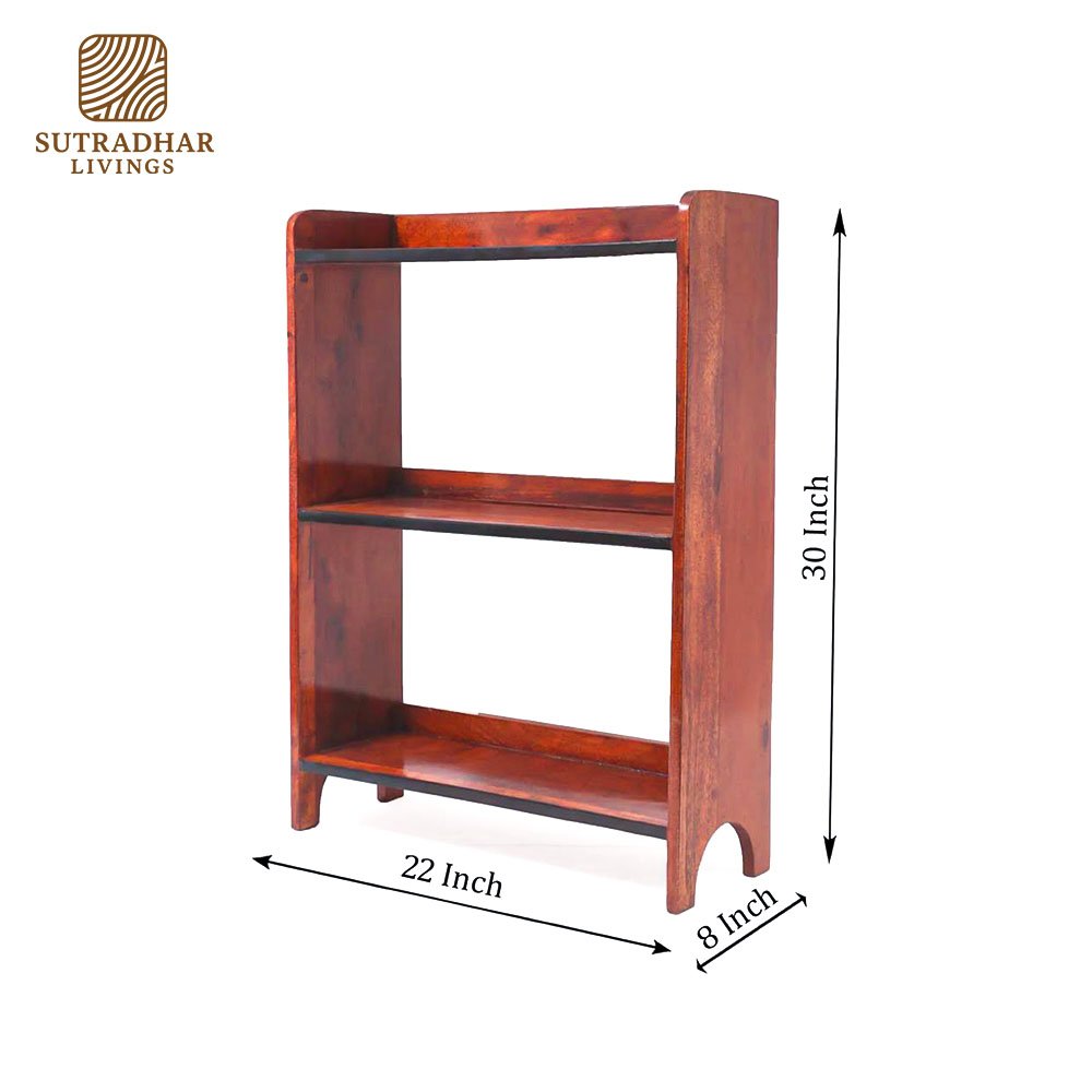 Classic Wooden 3-Tier Shelf in Solid Sheesham Wood – Durable & Elegant - Image 2