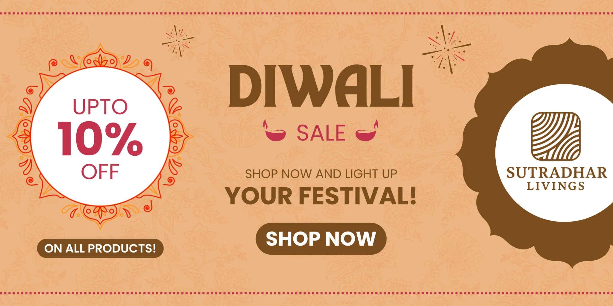Cirmson Traditional Indian Diwali Sale Banner