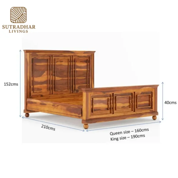 Premium Solid Wood King Size Bed – Classic Elegance Collection - Image 4