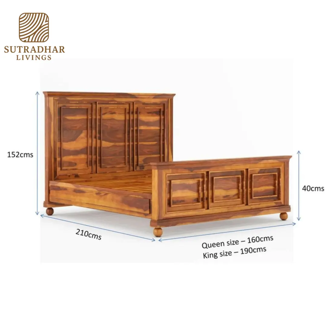 Premium Solid Wood King Size Bed – Classic Elegance Collection - Image 4